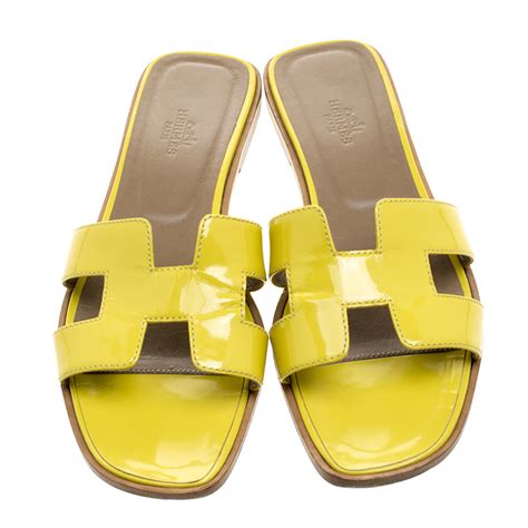 hermes yellow shoe|Hermes yellow sandals.